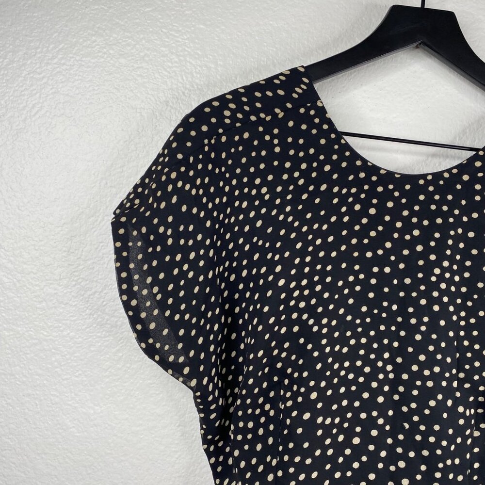 Jackie Bernard Eklektic Dress Low Back Ruffle Layers Polka Dot Black Sz 8 - Picture 5 of 15